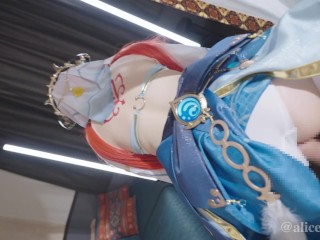 💚【aliceholic13】Genshin Nilou Cosplaying Passionate Kissing and Creampie Sex.