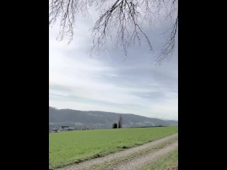 on a public place: pissing and cumming a huge load