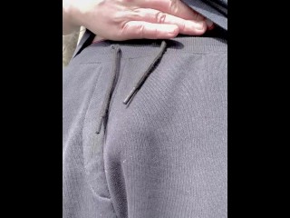 on a public place: pissing and cumming a huge load