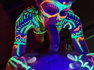 Fucked the wild slim girl in the UV- light