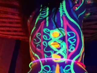 Fucked the wild slim girl in the UV- light