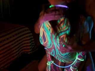 Fucked the wild slim girl in the UV- light