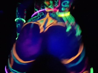 Fucked the wild slim girl in the UV- light