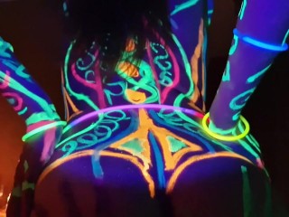 Fucked the wild slim girl in the UV- light