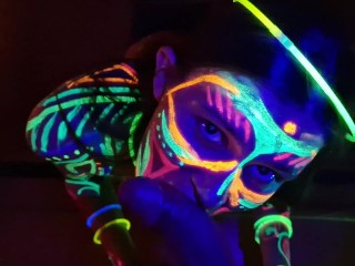 Fucked the wild slim girl in the UV- light