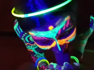 Fucked the wild slim girl in the UV- light