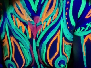 Fucked the wild slim girl in the UV- light