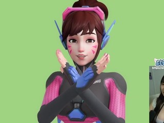 Nerf this! Overwatch DVA torments cock with her feet | Hentai