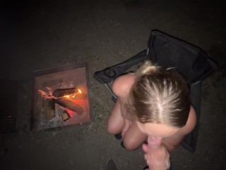 Masturbating Outdoors Trying to get Caught then Sucking Cock