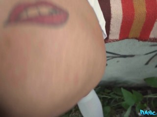 Public Agent French Vietnamese babe with big tits and tight Asian pussy fucked outdoors - FULL SCENE