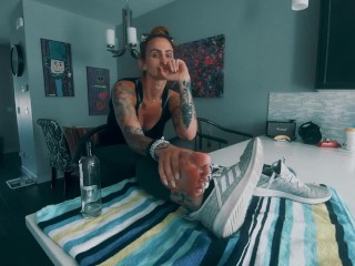 Hot Sweaty Foot Tease After my Morning Run! (FULL)