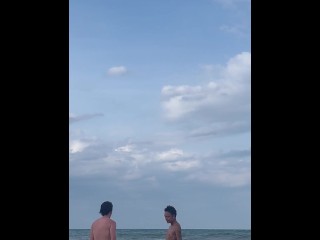 Two Trans Men Making Out & Playing Around on a Nude Beach