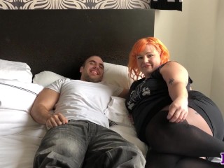 Slutty BBWs - BBW redhead Courtney Trouble fucked by married man in hotel room