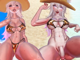 Toned Femdom Futa Breeds You With Her Perfect Girlcock At The Beach - Taker POV