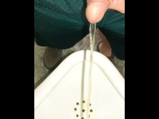 Urinal Cam captures me pissing and the sound of someone showering, I was so tempted to bust a nut