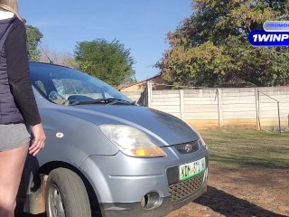 Fucking my neigbours wife in her ass on her car