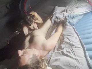 We fuck without making any noise in the middle of the day in the tent at the Hellfest festival