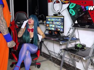 ROLEPLAY DRAGON BALL Z, BULMA SUCKS AND RIDES GOHAN'S BIG DICK WHEN SHE IS ALONE-KATTY BLAKE