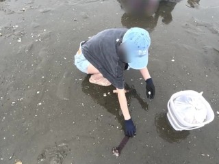 【個人撮影】潮干狩りデート後にラブホで休憩♡甘々なSEXを繰り広げる素人カップルの日常動画💓最後は側位で中出し♡／Japanese amateur hentai ／日本人／パイパン／色白／美少女