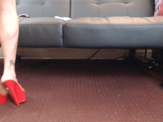 Calves Flex Pump Red Stilettos Foot Fetish