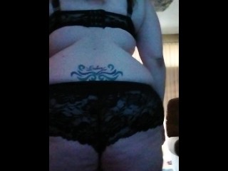 Bbw changing out of work clothes just a tease