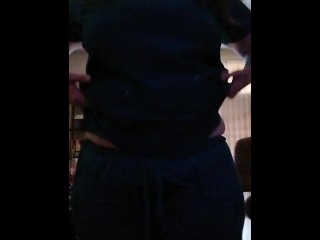 Bbw changing out of work clothes just a tease