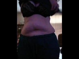 Bbw changing out of work clothes just a tease