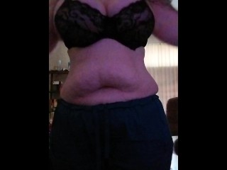 Bbw changing out of work clothes just a tease