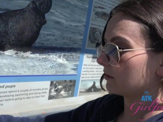 Exploring the beach on this date with Serena Hill, blowjob, and fucking her deep in public.