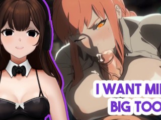 big titty Makima is so hot. i guess Denji is finally manning up for himself though | HENTAI Vtuber!