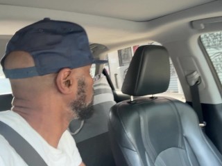 Uber Driver gets Sloppy Blowjob for Waiting