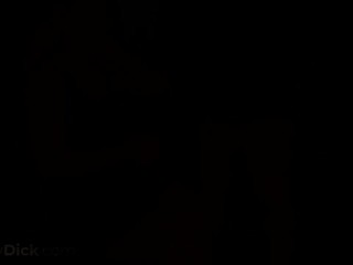 His tiny dick is getting a good handjob from a giggling milf