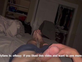 POV: Hot white guy with huge dick and Abs solo masturbation