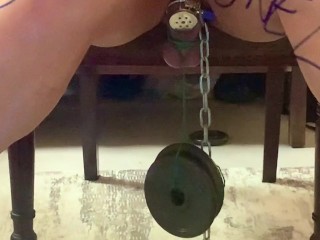 sissy piggy 4kg ball weights cbt suspended angel Scarlett black