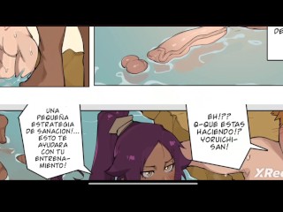 Yoruichi follada por enorme verga de Ichigo y obtiene tu creampie porn-comic