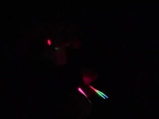 Japanese girl masturbating with GLOWSTICKS