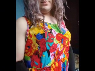 BLONDE MILF IN FLOWERFULL DRESS HOT BOOTY CROSSDRESSER KITTY MODEL AMATEUR FEMBOY HOMEMADE BLOGGER