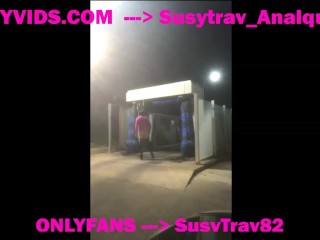 street walker cum whore carwash public exposed risky caught facial bukkake shower