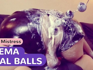 Playing with yogurt ENEMAS, TOYS and FISTING in my husband's ass