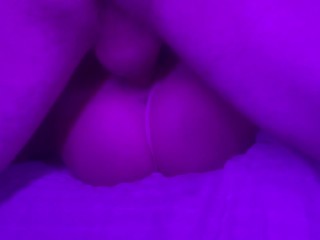 Pushing panties to the side and filling this slut with gallons of cum