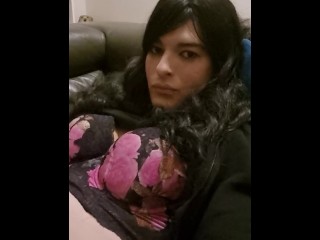 Sissy self facial hands free sissygasm