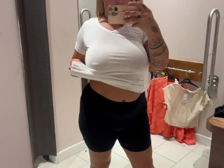 SEXY MILF TRIES ON MULTIPLE SUPER TRANSPARENT TOPS