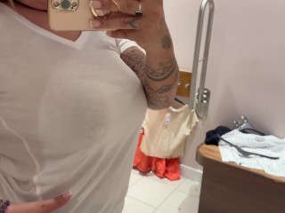 SEXY MILF TRIES ON MULTIPLE SUPER TRANSPARENT TOPS