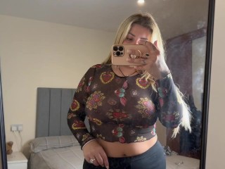 SEXY MILF TRIES ON MULTIPLE SUPER TRANSPARENT TOPS