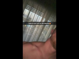 CAUGHT! Cheerleader fucks on the parents' balcony SNAPCHAT