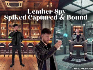 Leather spy spiked captured & bound