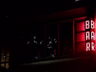 Leather spy spiked captured & bound