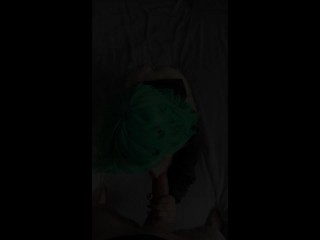 Tatsumaki gives a great blowjob to a big dick