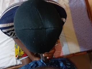 Ebony teen struggling to take big dick