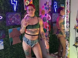 HUGE Dildo BJ on Mirror JOI and Cum Countdown